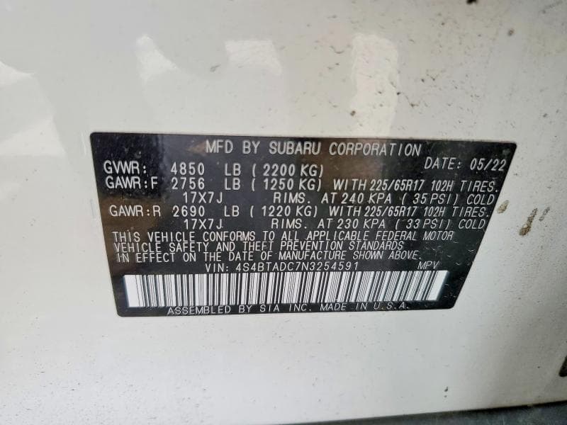 2022 SUBARU OUTBACK PREMIUM 13