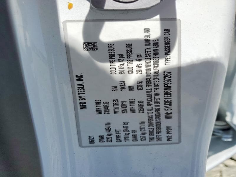 2021 TESLA MODEL 3 12