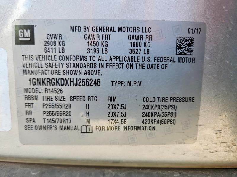2017 CHEVROLET TRAVERSE LT 13