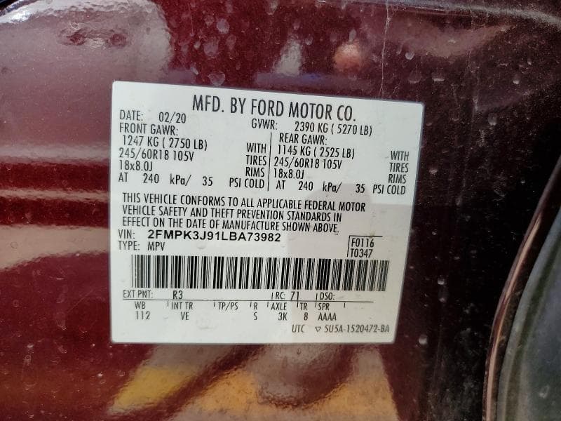 2020 FORD EDGE SEL 13