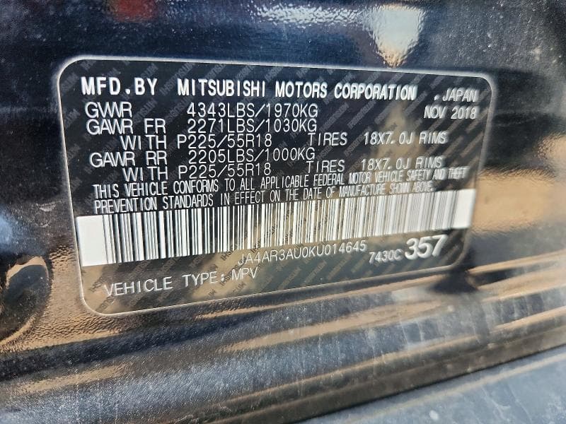 2019 MITSUBISHI OUTLANDER SPORT ES 12