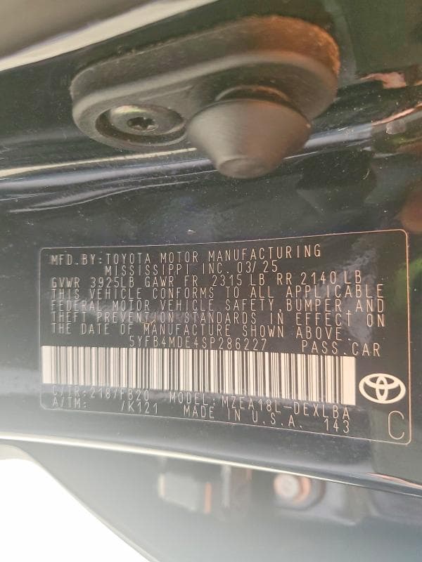 2025 TOYOTA COROLLA LE 13