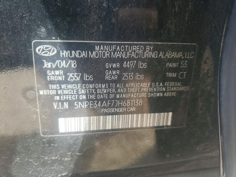 2018 HYUNDAI SONATA SPORT 12