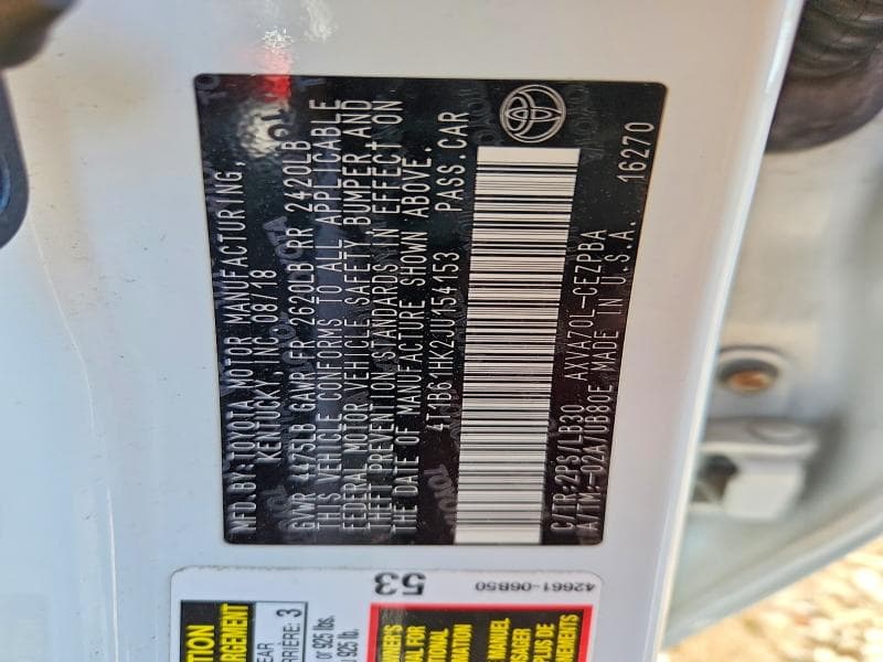 2018 TOYOTA CAMRY XSE 12