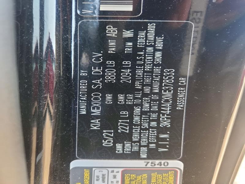 2021 KIA FORTE GT 12