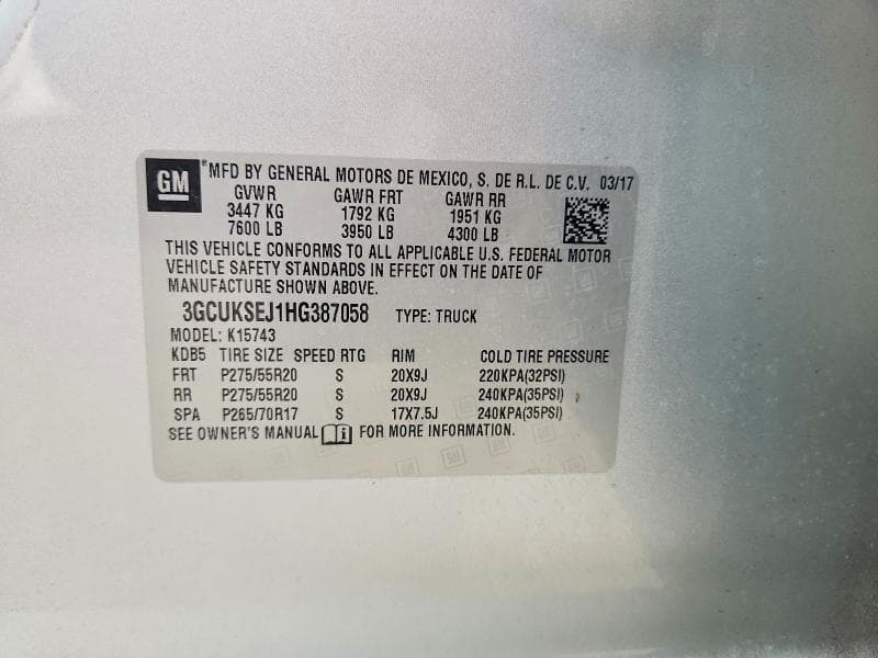 2017 CHEVROLET SILVERADO K1500 LTZ 12