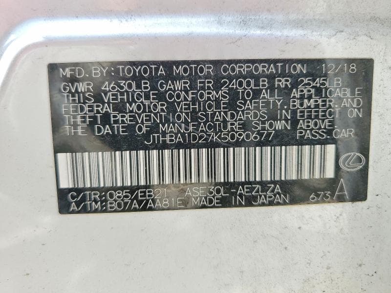 2019 LEXUS IS 300 14