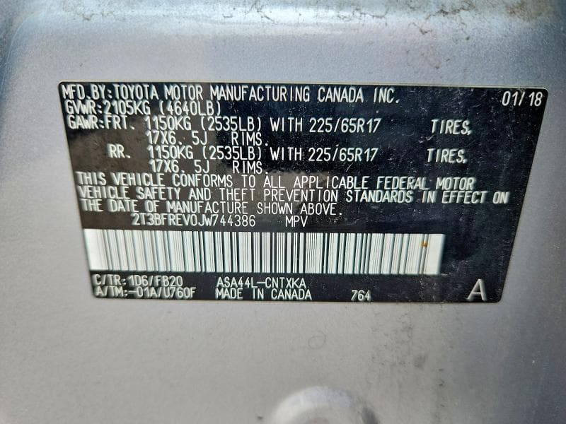 2018 TOYOTA RAV4 LE 13