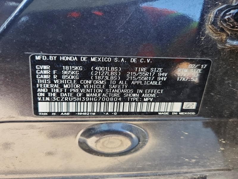 2017 HONDA HR-V LX 13