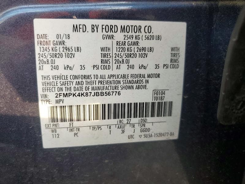 2018 FORD EDGE TITANIUM 12