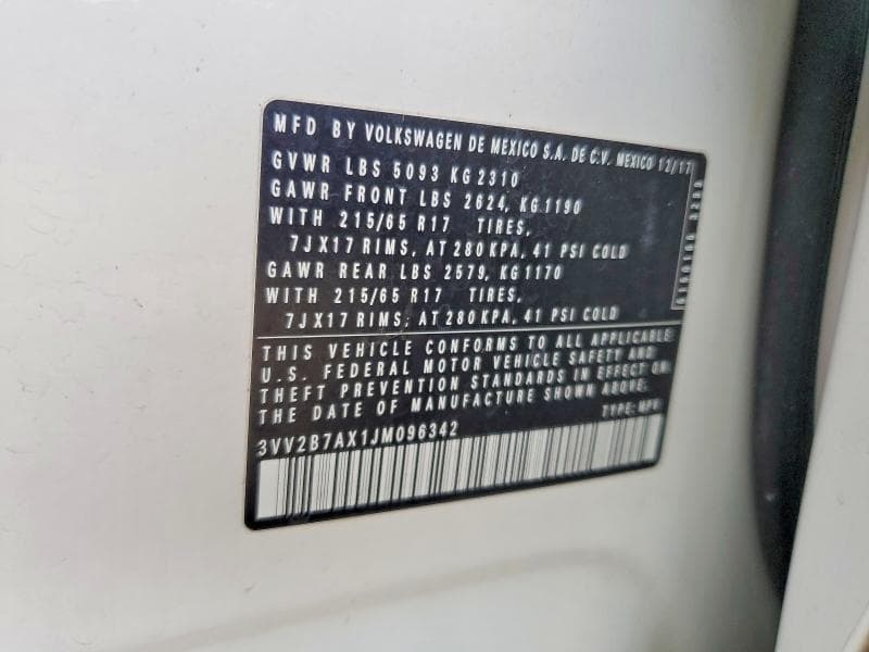 2018 VOLKSWAGEN TIGUAN SE 13
