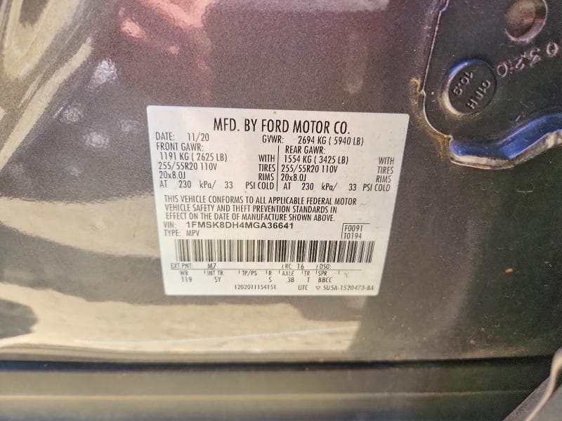 2021 FORD EXPLORER XLT 13