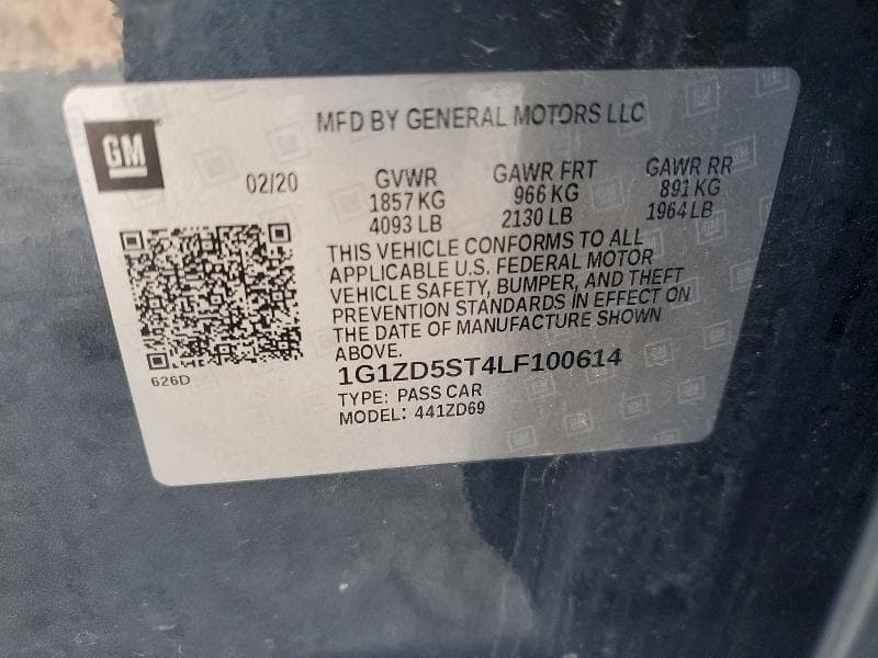 2020 CHEVROLET MALIBU LT 12