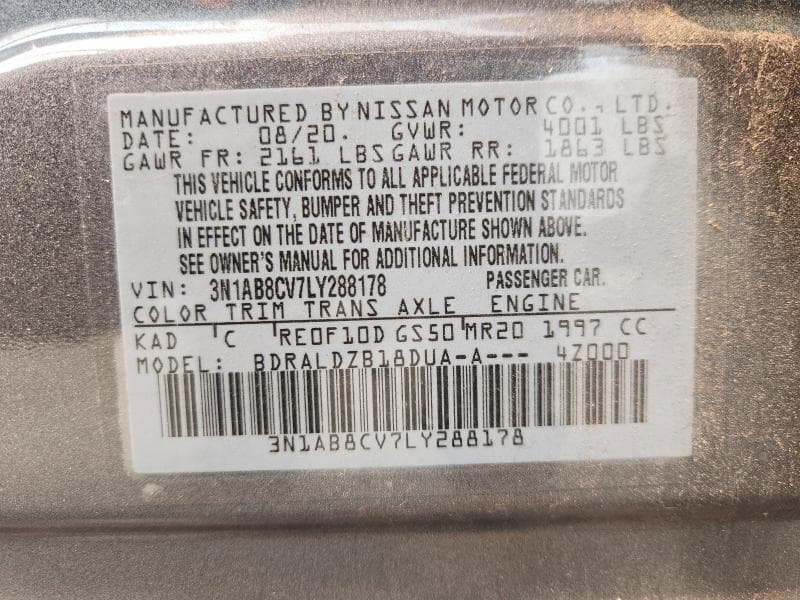 2020 NISSAN SENTRA SV 12