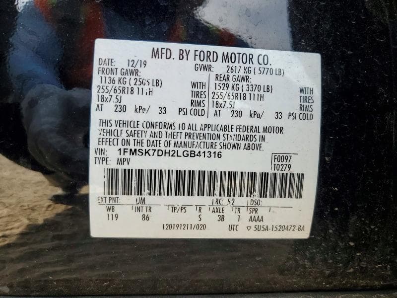 2020 FORD EXPLORER XLT 13