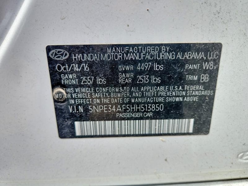2017 HYUNDAI SONATA 12