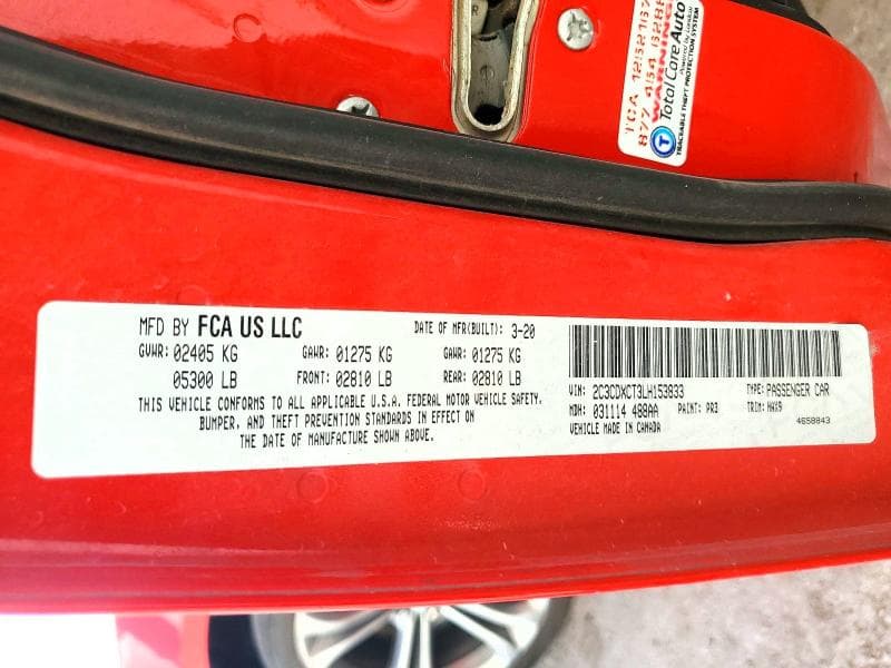 2020 DODGE CHARGER R/T 12