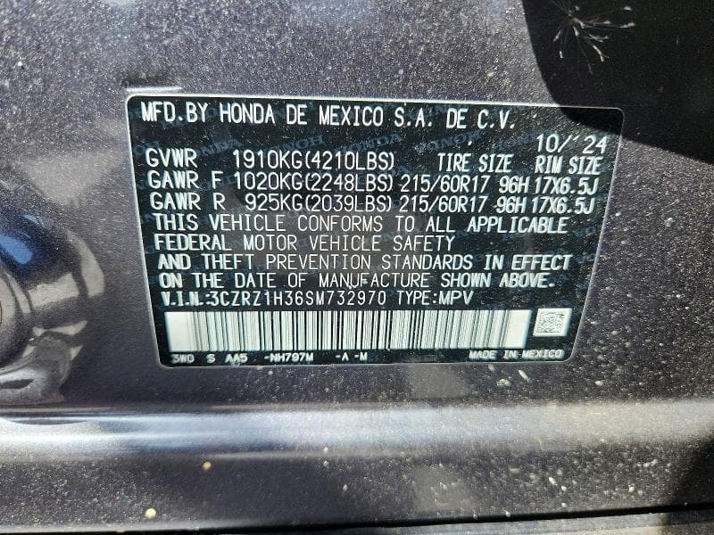 2025 HONDA HR-V LX 13