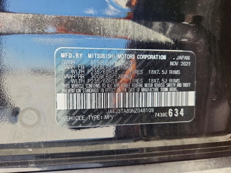 2022 MITSUBISHI OUTLANDER ES 13