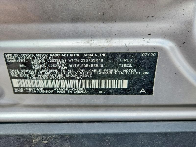 2020 TOYOTA RAV4 LIMITED 13