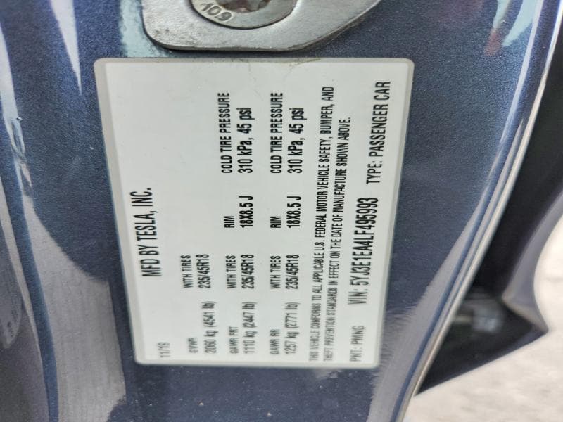 2020 TESLA MODEL 3 12