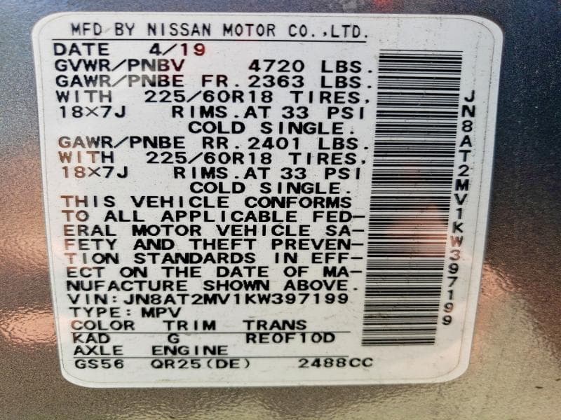 2019 NISSAN ROGUE 12