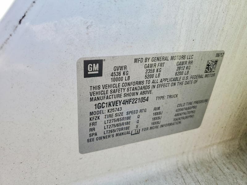 2017 CHEVROLET SILVERADO K2500 HEAVY DUTY LT 12