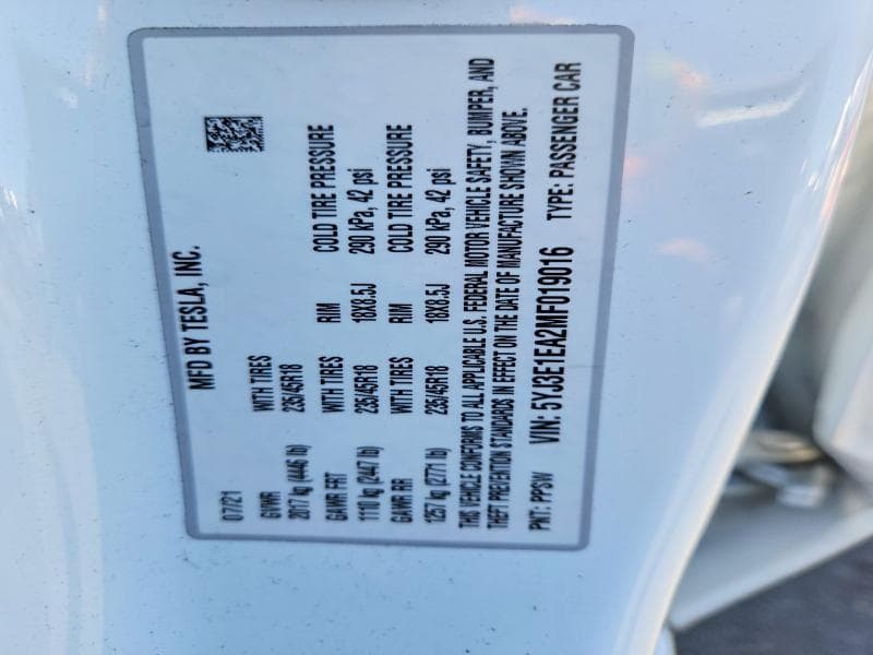 2021 TESLA MODEL 3 13