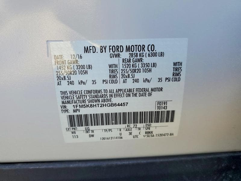 2017 FORD EXPLORER PLATINUM 13