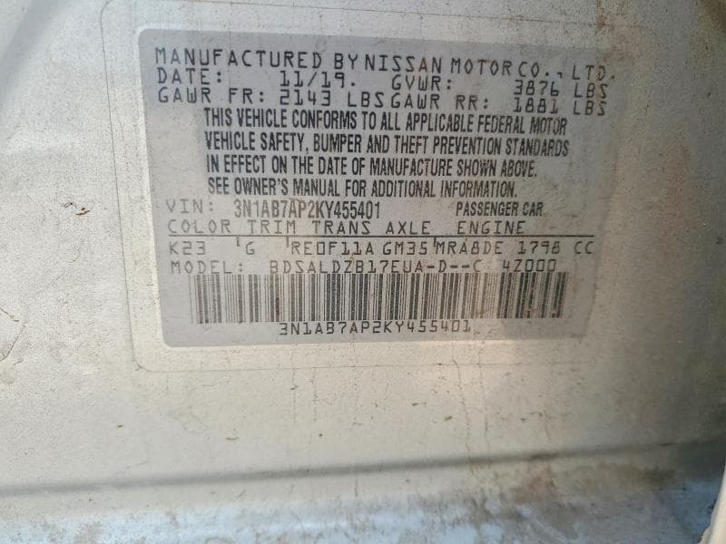 2019 NISSAN SENTRA 12