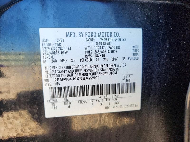 2022 FORD EDGE SEL 14