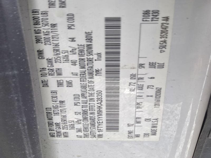 2017 FORD TRANSIT T-150 T-150 14