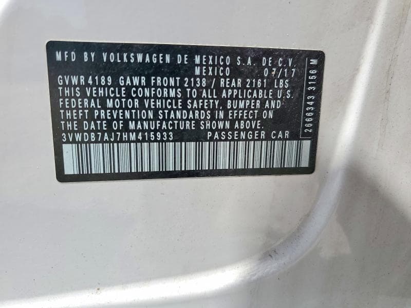 2017 VOLKSWAGEN JETTA SE 12