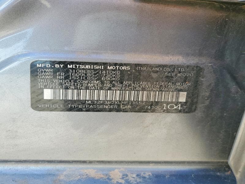 2020 MITSUBISHI MIRAGE G4 ES 13