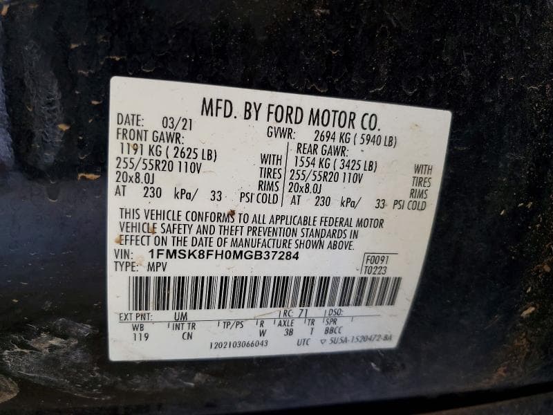 2021 FORD EXPLORER LIMITED 14