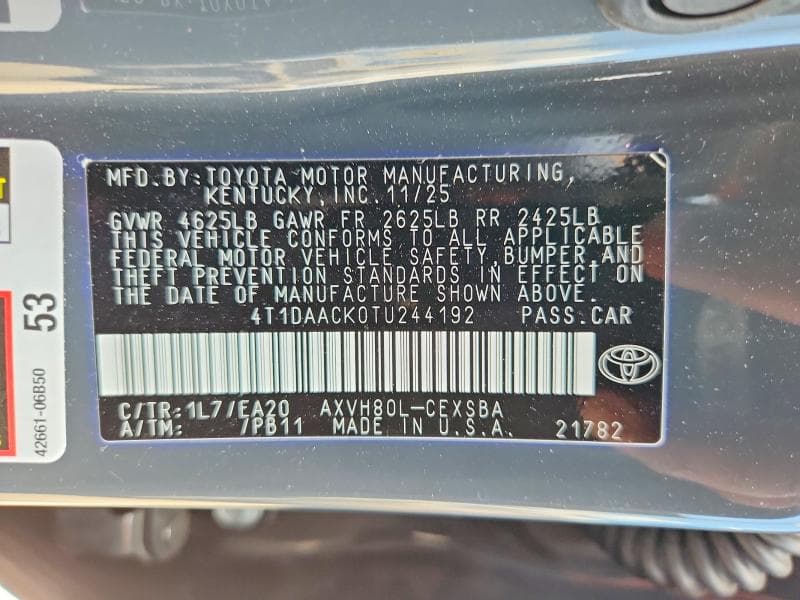 2026 TOYOTA CAMRY SE 12