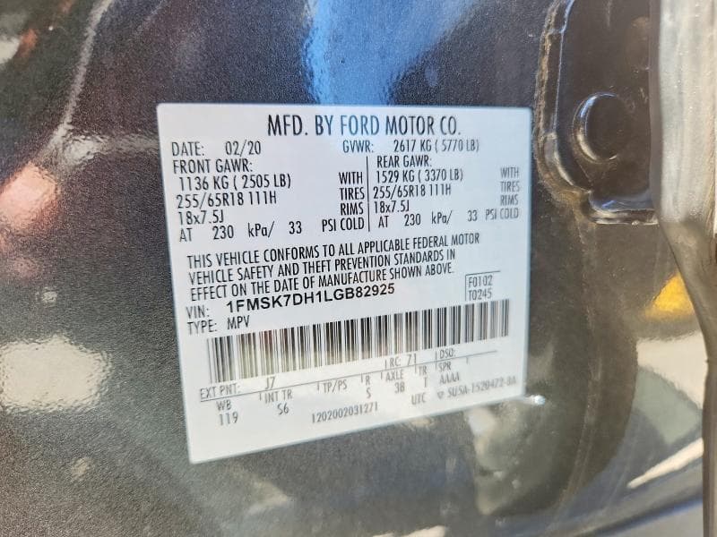 2020 FORD EXPLORER XLT 13