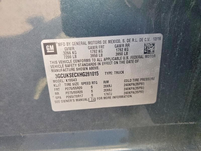 2017 CHEVROLET SILVERADO K1500 LTZ 12
