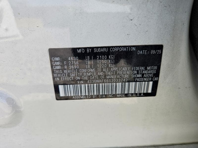 2025 SUBARU LEGACY PREMIUM 12