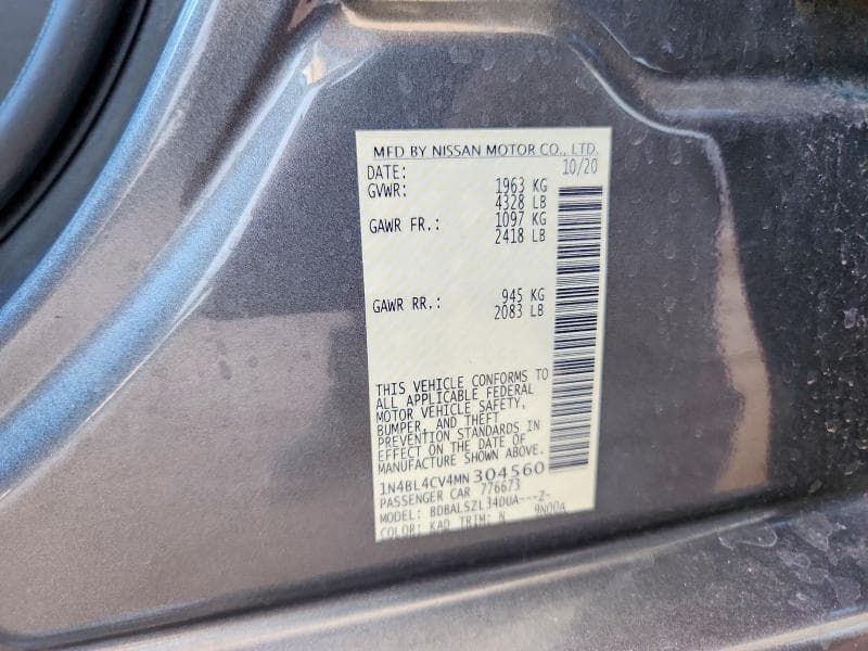 2021 NISSAN ALTIMA SR 13