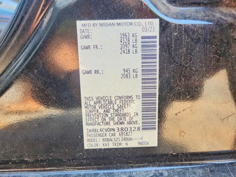 2023 NISSAN ALTIMA SR 13