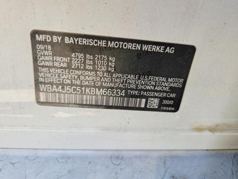 2019 BMW 440I GRAN COUPE 12