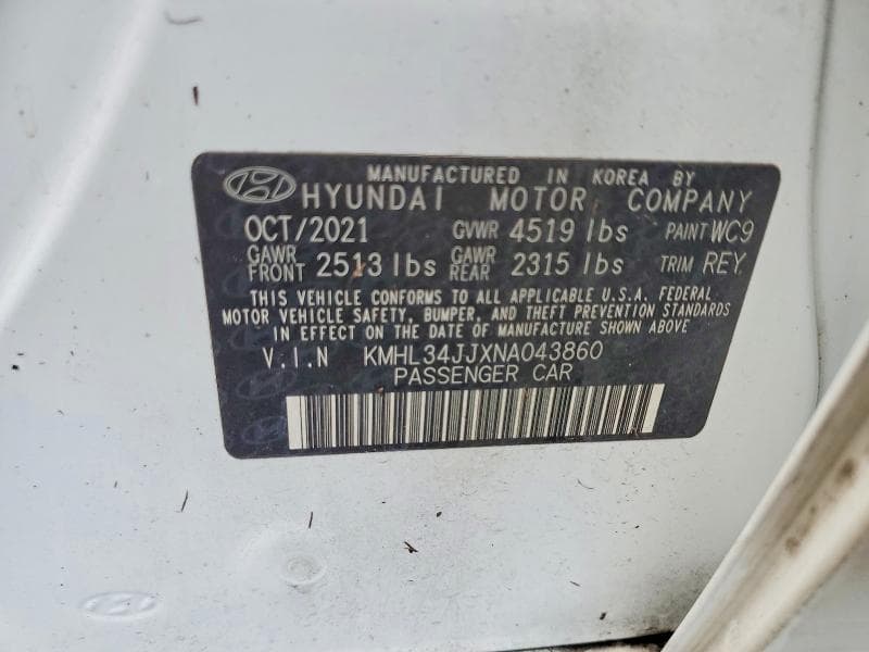 2022 HYUNDAI SONATA HYBRID SEL 12