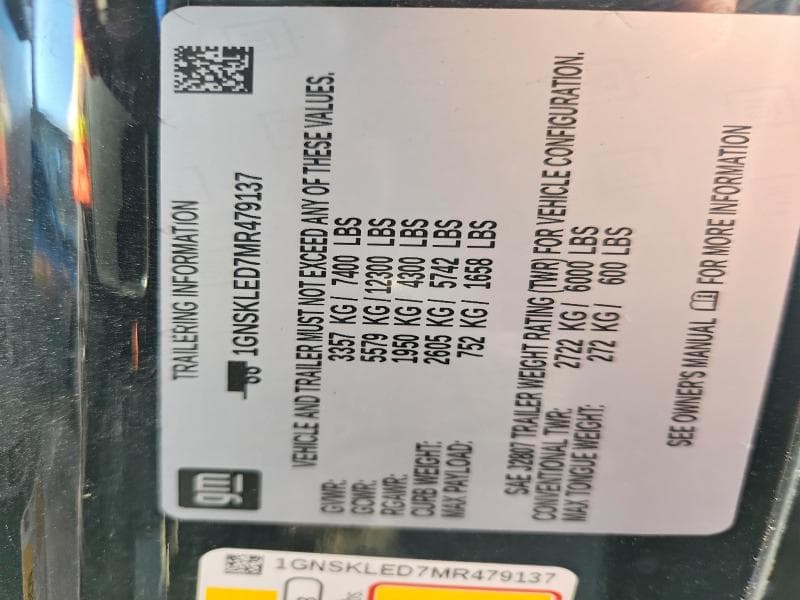 2021 CHEVROLET TAHOE K1500 13