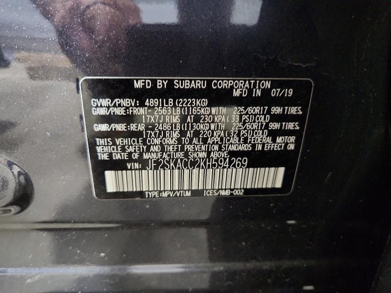 2019 SUBARU FORESTER 12