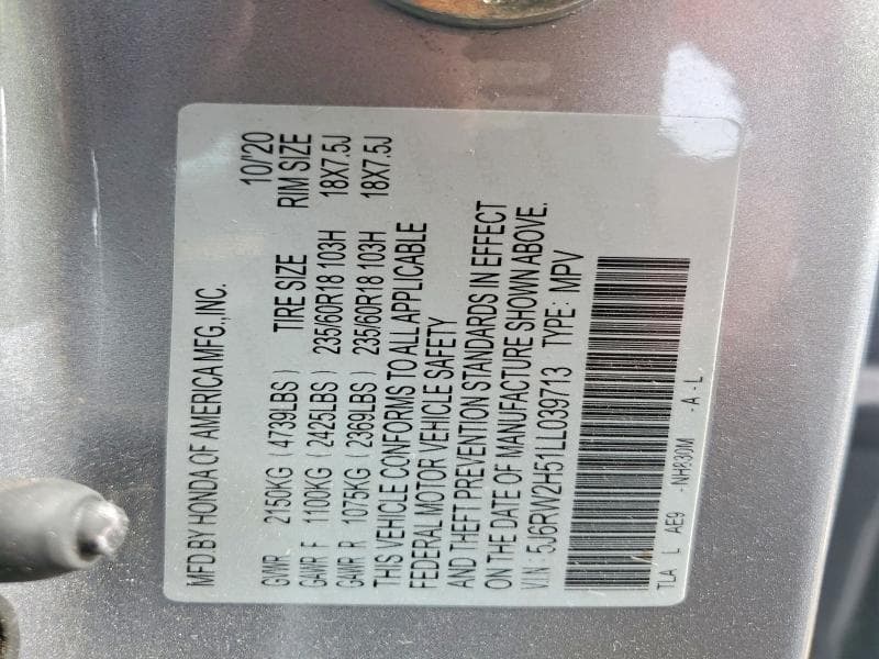 2020 HONDA CR-V EX 13