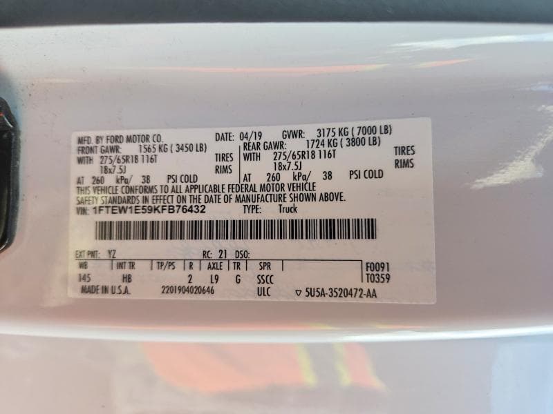 2019 FORD F150 SUPERCREW 13