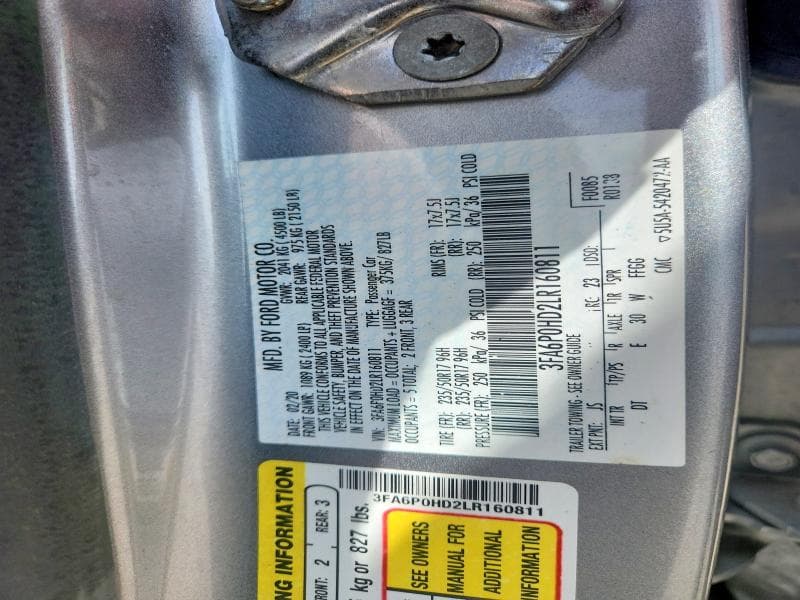 2020 FORD FUSION SE 12
