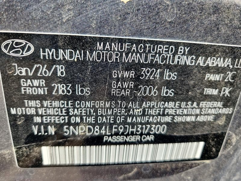 2018 HYUNDAI ELANTRA 13