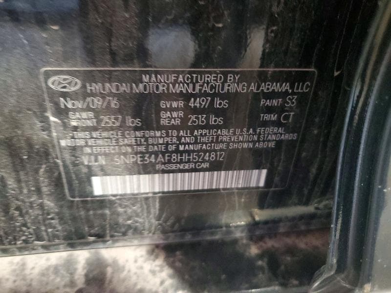 2017 HYUNDAI SONATA SPORT 12